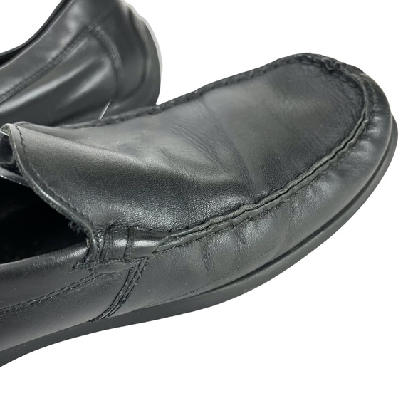ECCO Black Slip On Drivers Driving Loafers Genuine Leather Slip On Shoes sz 41 - Picture 12 of 16